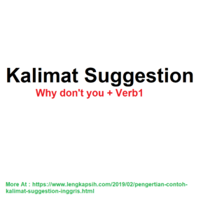 Kalimat Suggestion Bahasa Inggris